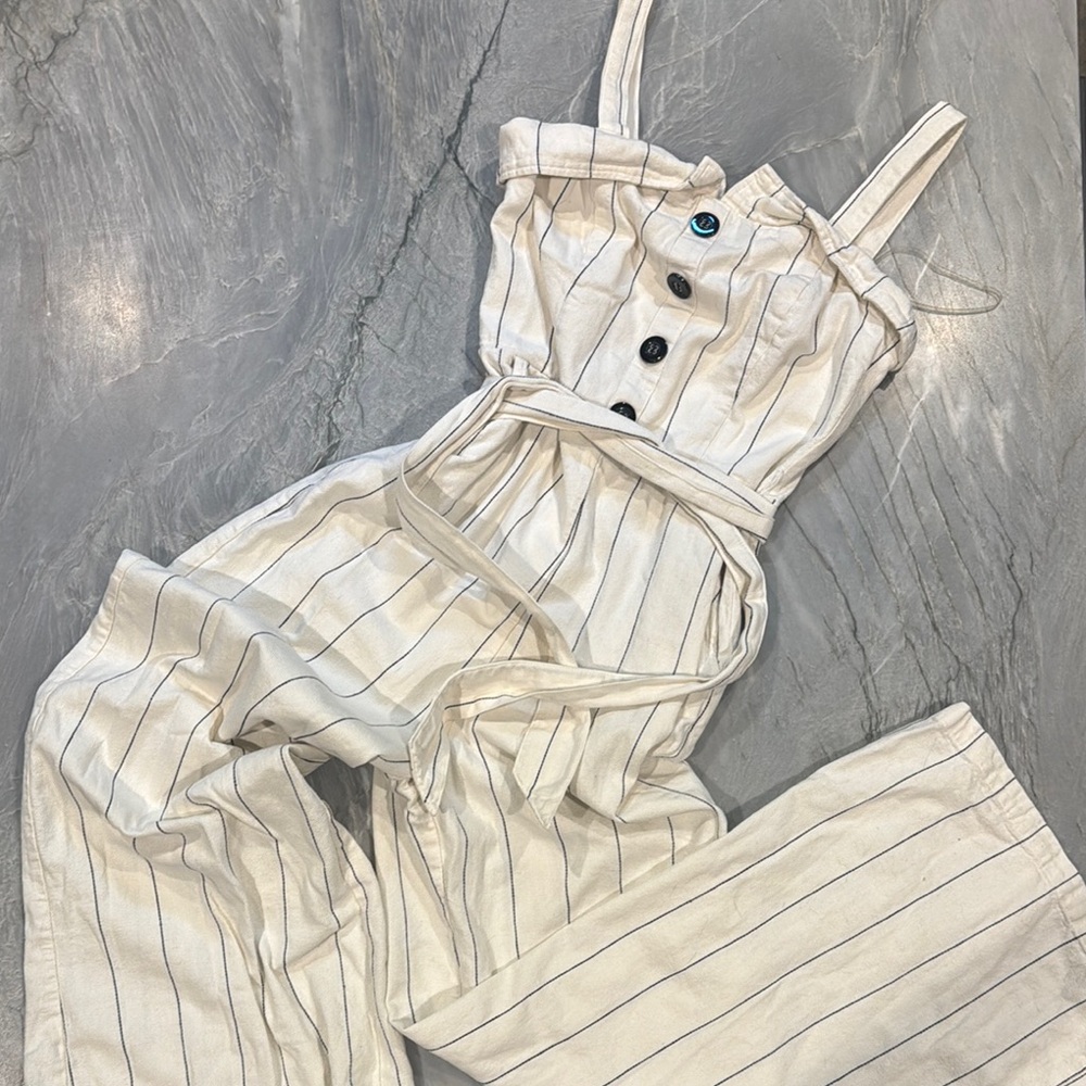 Gianni Bini Black and White Pinstripe Jumpsuit